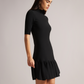 Pleated Hem Bodycon Knit Mini Dress