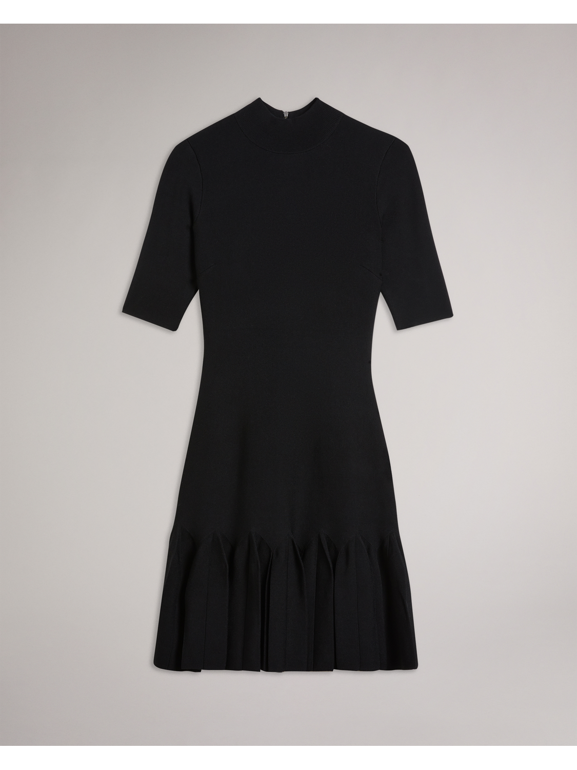 Pleated Hem Bodycon Knit Mini Dress