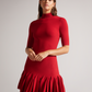 Pleated Hem Bodycon Knit Mini Dress