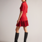 Pleated Hem Bodycon Knit Mini Dress