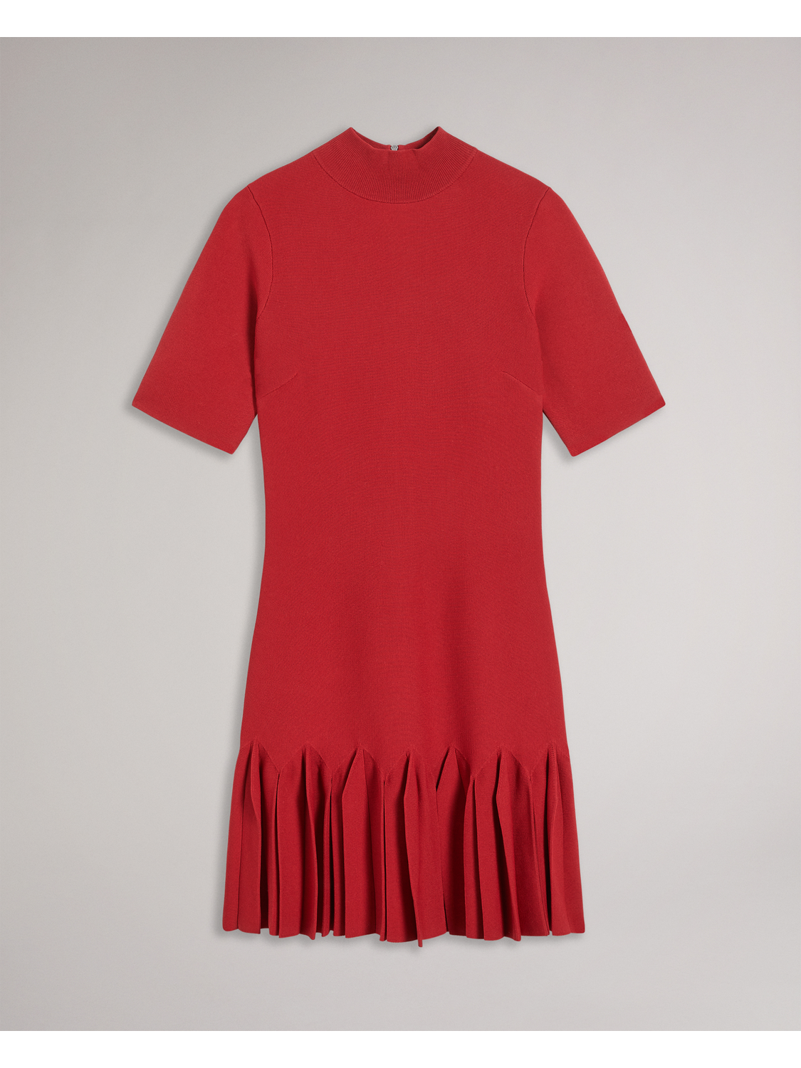 Pleated Hem Bodycon Knit Mini Dress