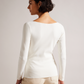 Fitted V-Neck Long Sleeve Knit Top