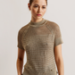 Metallic Knitted Short Sleeve Top