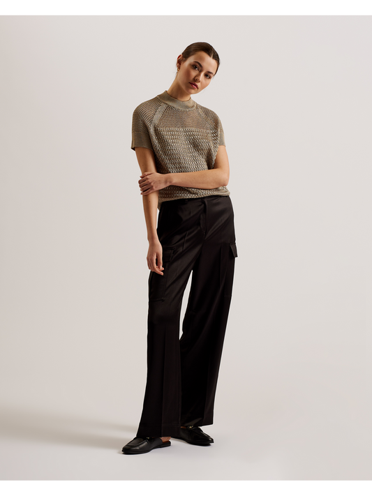 Metallic Knitted Short Sleeve Top