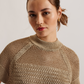 Metallic Knitted Short Sleeve Top
