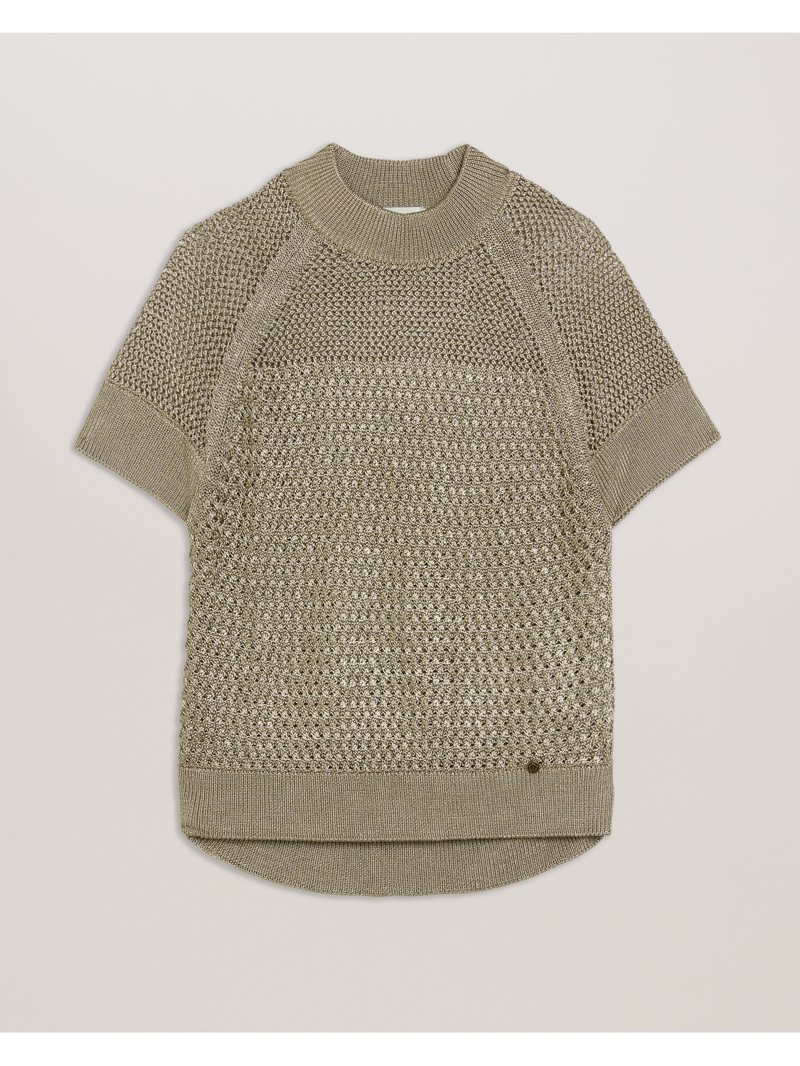Metallic Knitted Short Sleeve Top