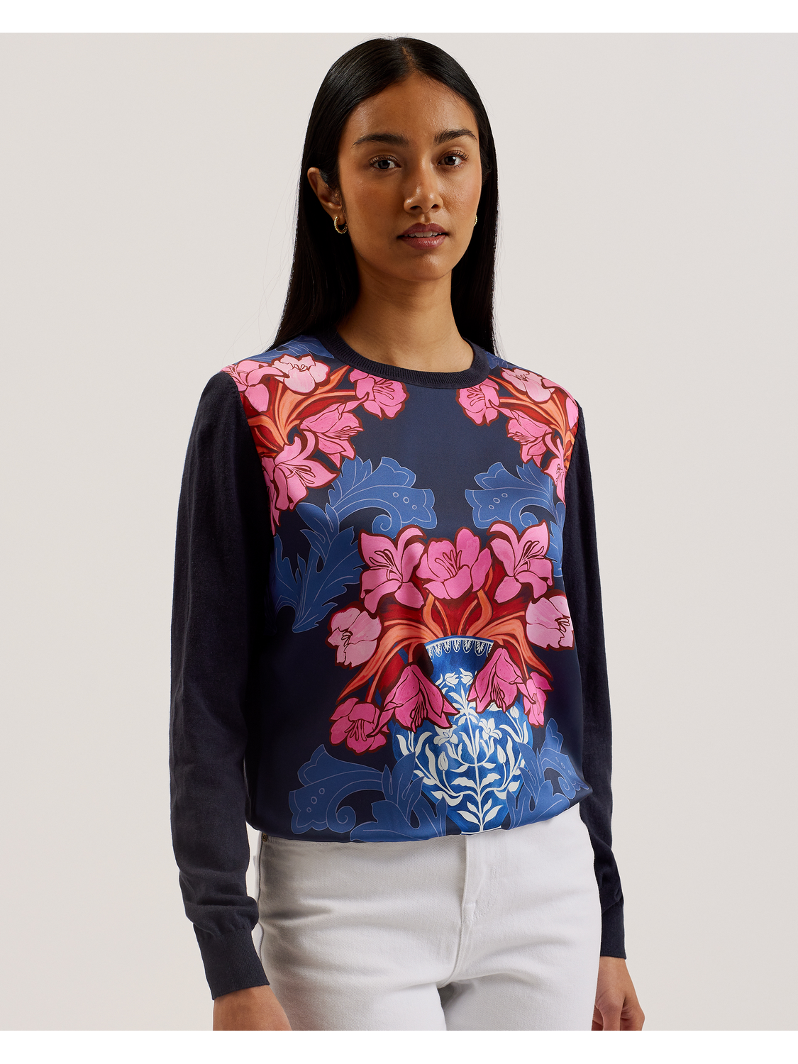 Woven Front Printed Jumper