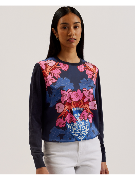 Woven Front Printed Jumper