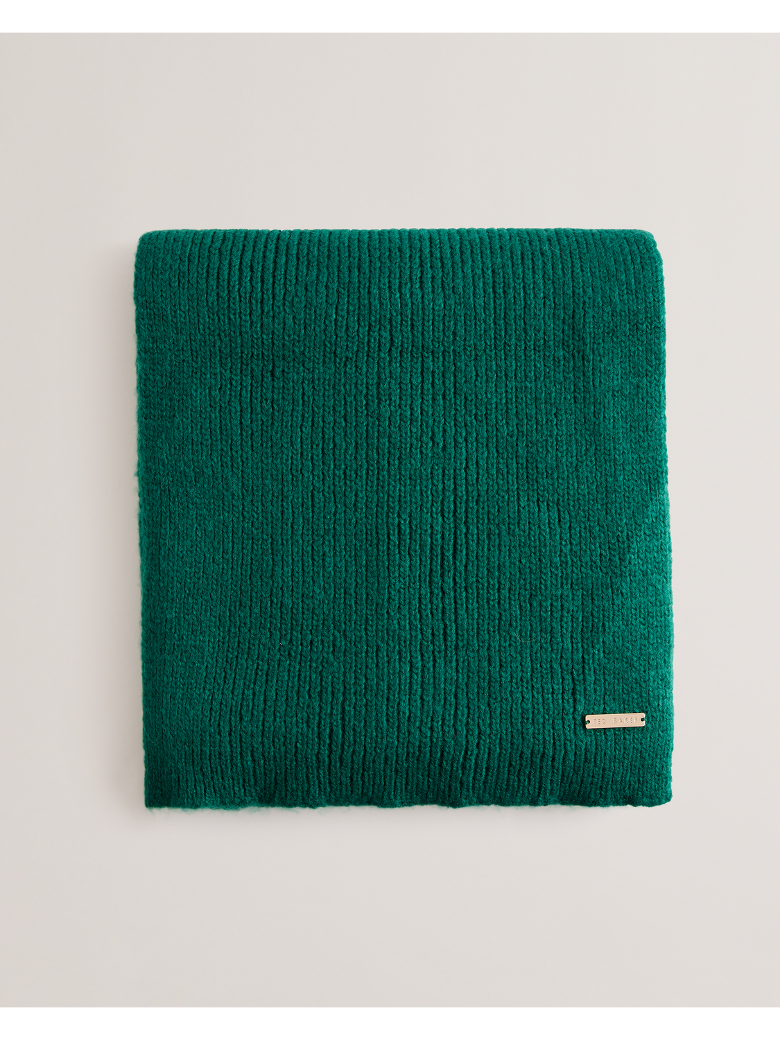Ribbed Wool Blend Knitted Scarf