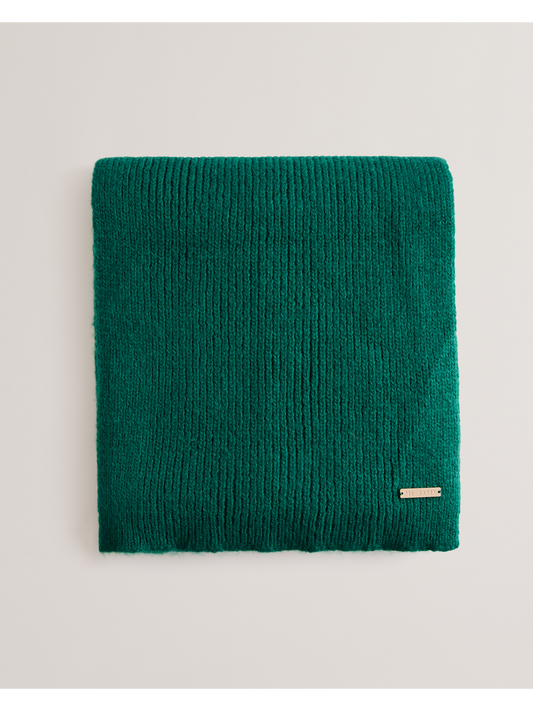 Ribbed Wool Blend Knitted Scarf