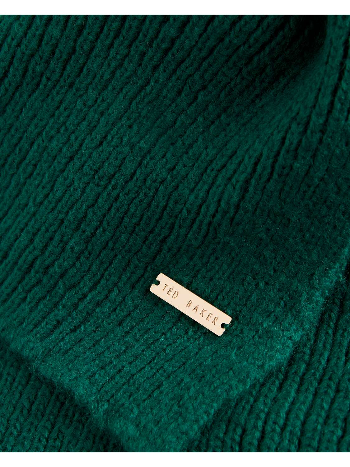 Ribbed Wool Blend Knitted Scarf