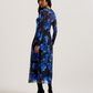 Mesh Long Sleeve Printed Dress