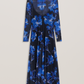 Mesh Long Sleeve Printed Dress