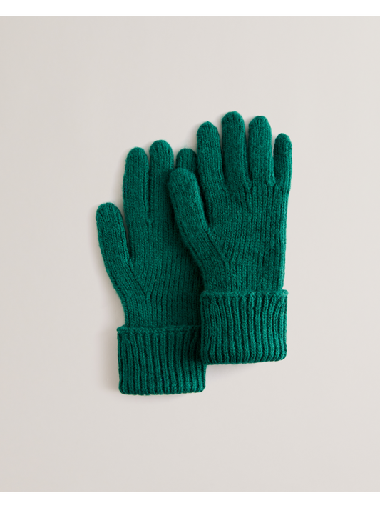 Wool Blend Ribbed Knit Gloves