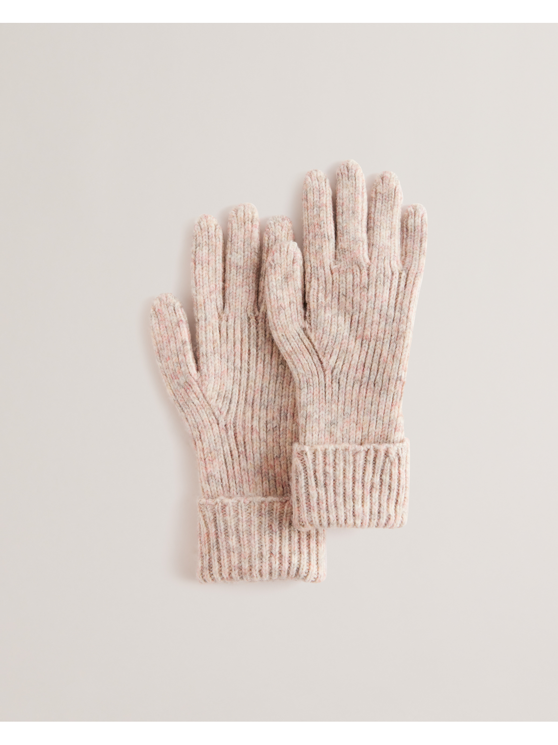 Wool Blend Ribbed Knit Gloves