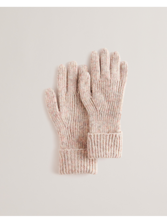 Wool Blend Ribbed Knit Gloves