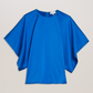 Batwing Short Sleeve Satin Blouse