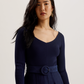 Off Shoulder Belted Wide Leg Jumpsuit