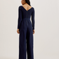 Off Shoulder Belted Wide Leg Jumpsuit