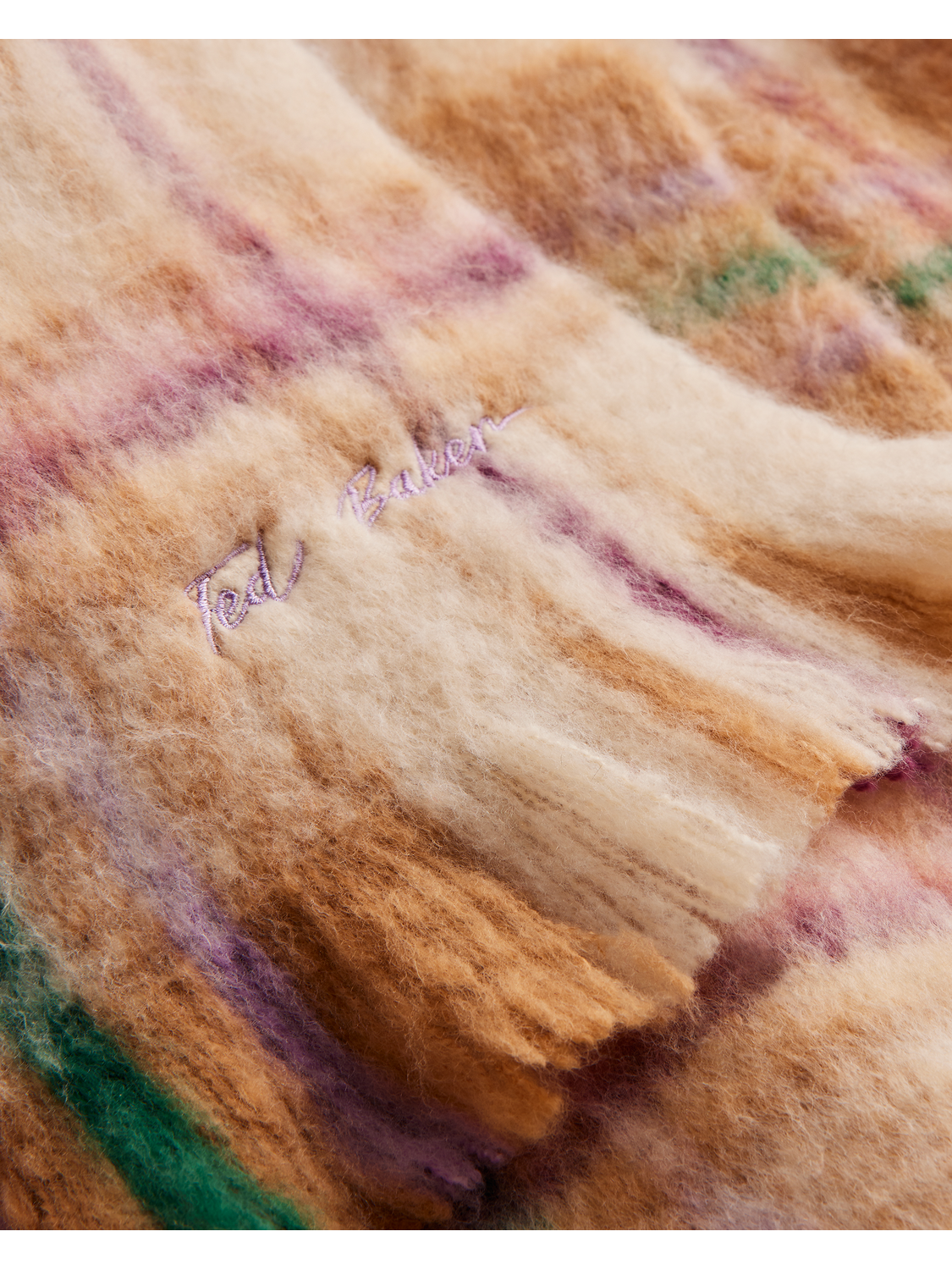 Checked Fringed Edge Woven Scarf