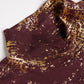 Foil Print High Neck Mesh Top