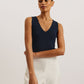 V-Neck Slim Fit Sleeveless Knit Top