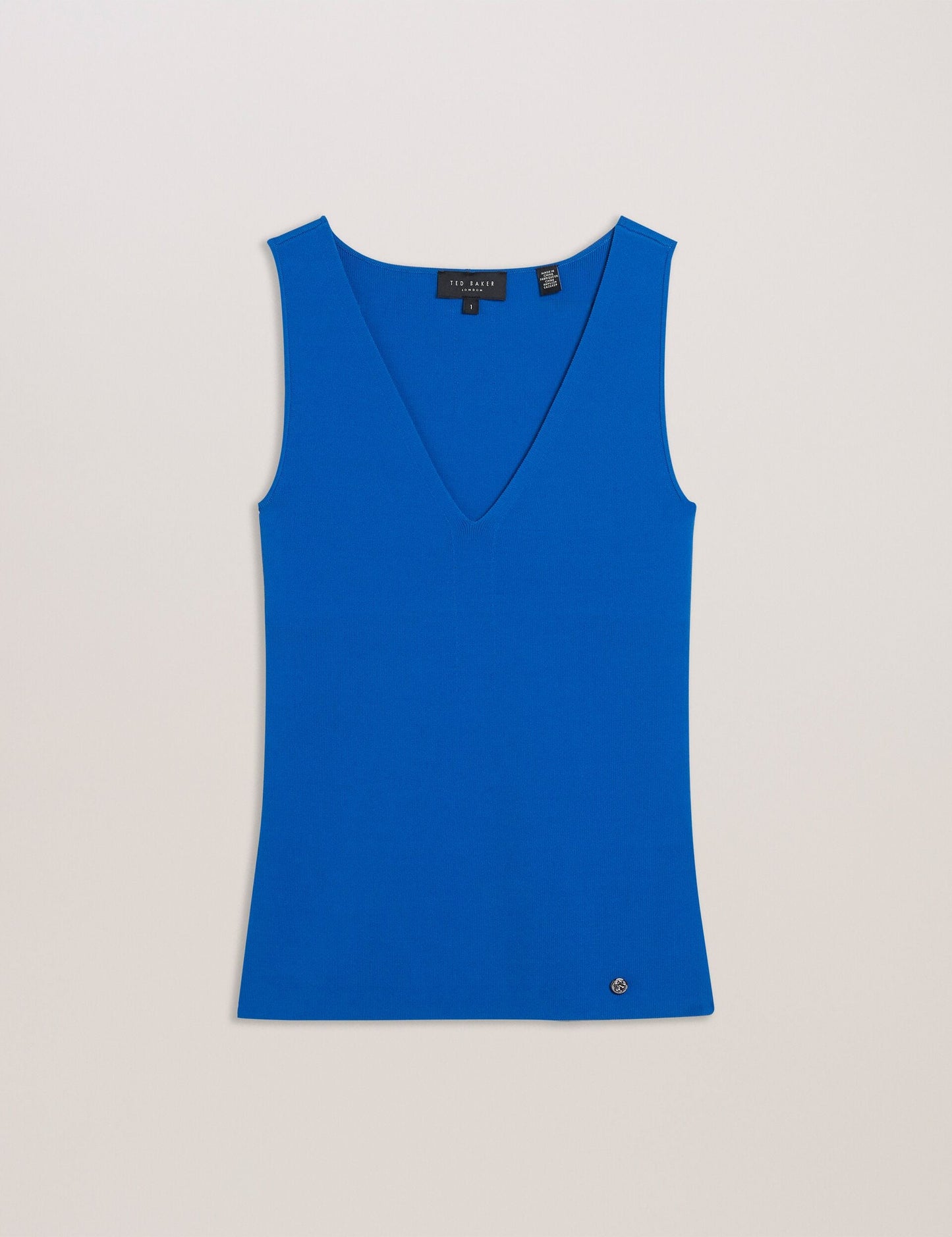 V-Neck Slim Fit Sleeveless Knit Top