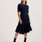 Flippy Hem Knitted Midi Dress With Belt