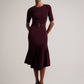 Flippy Hem Knitted Midi Dress With Belt