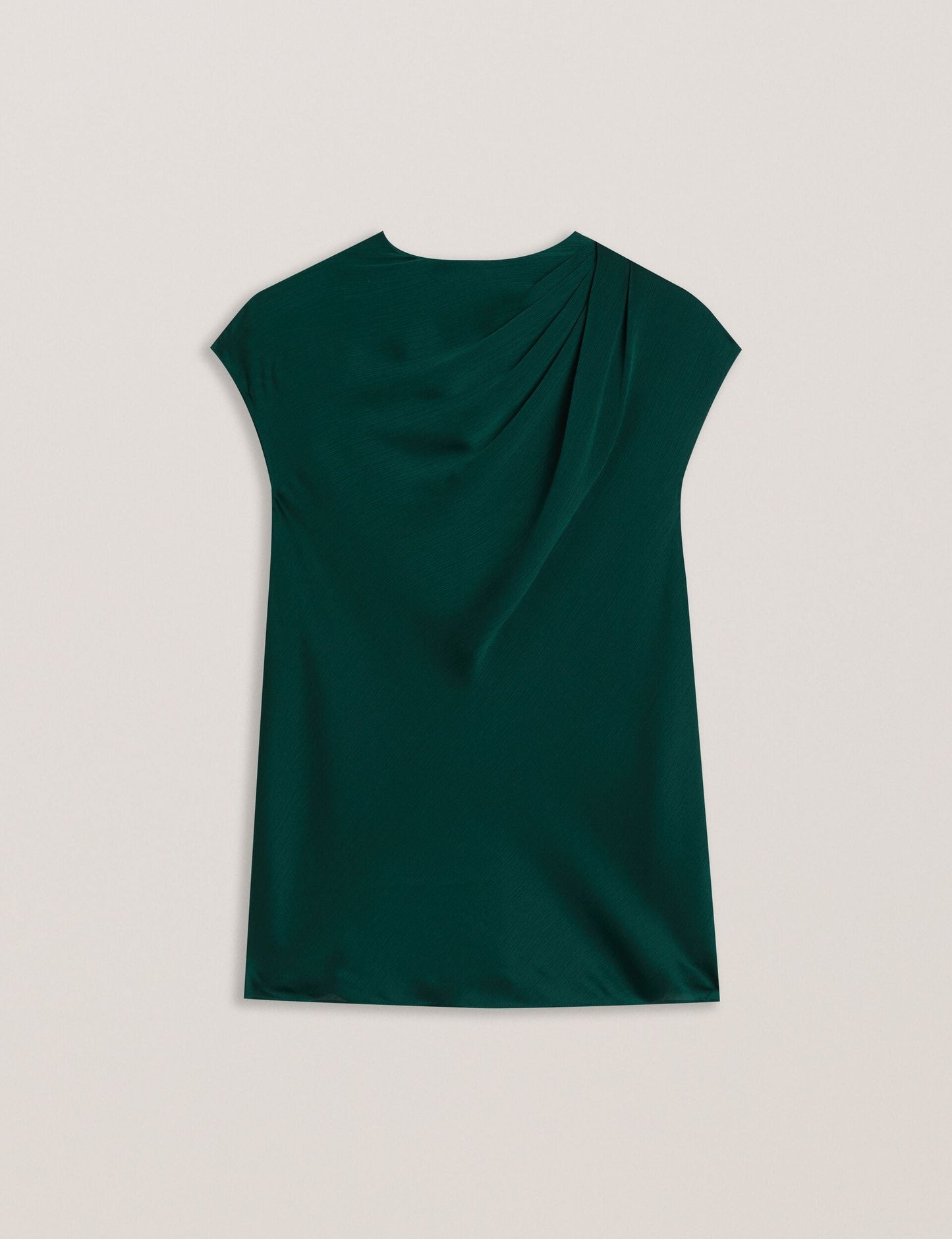 Drape Neck Detail Satin Top
