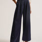 Satin Tailored Wide Flood Length Trousers