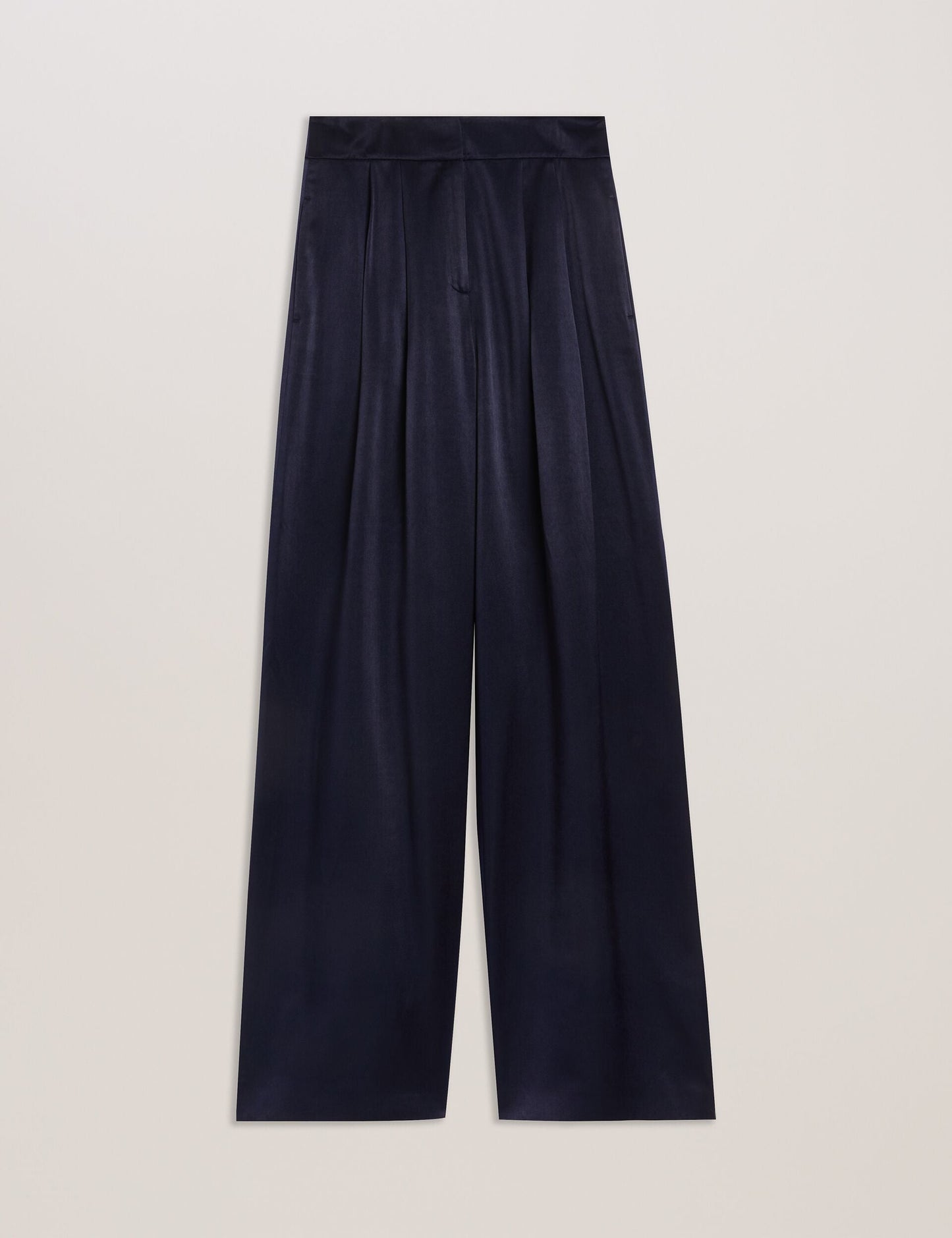 Satin Tailored Wide Flood Length Trousers