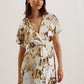 Knot Front V-Neck Sequin Mini Dress