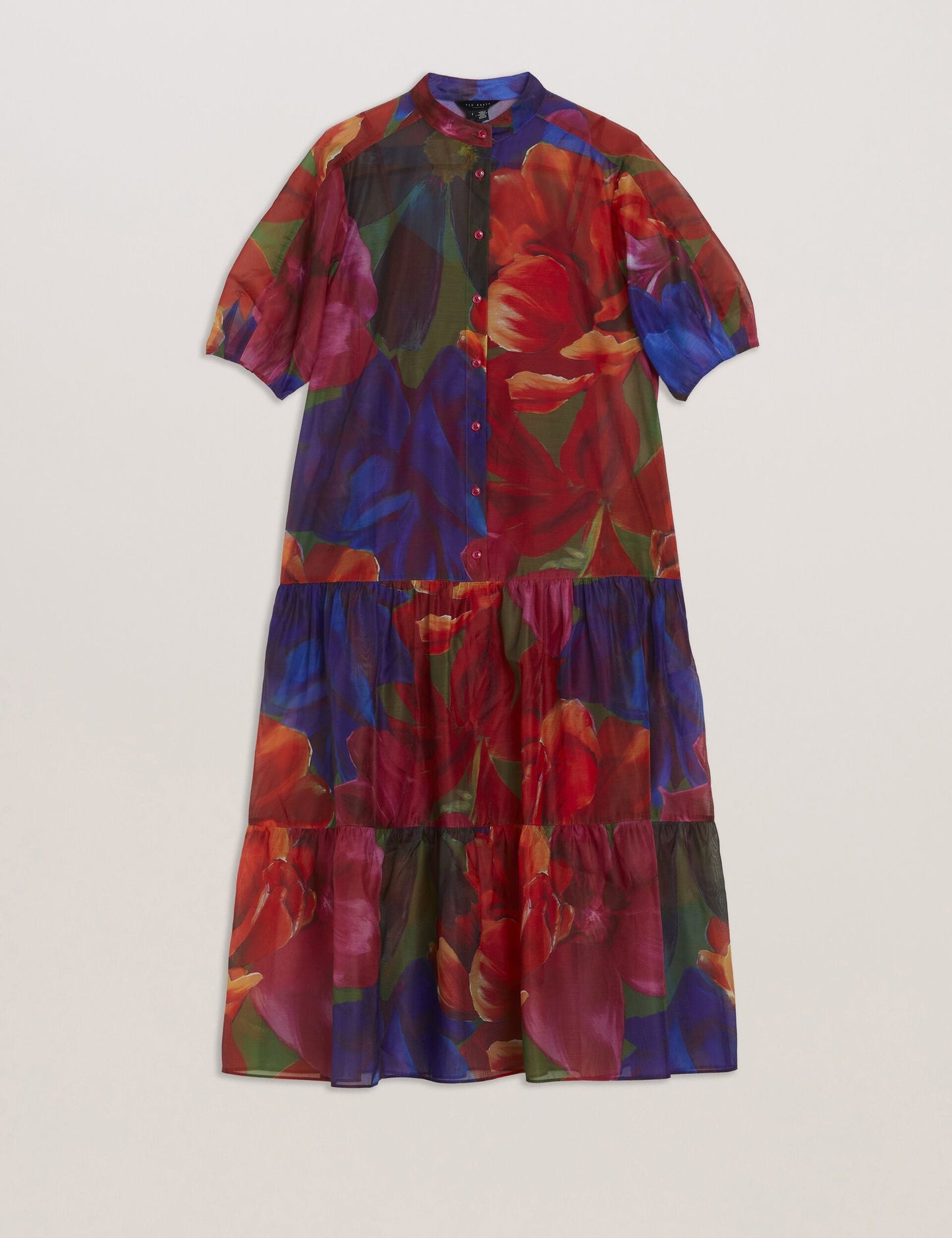 Organza Tropical Bloom Midi Dress