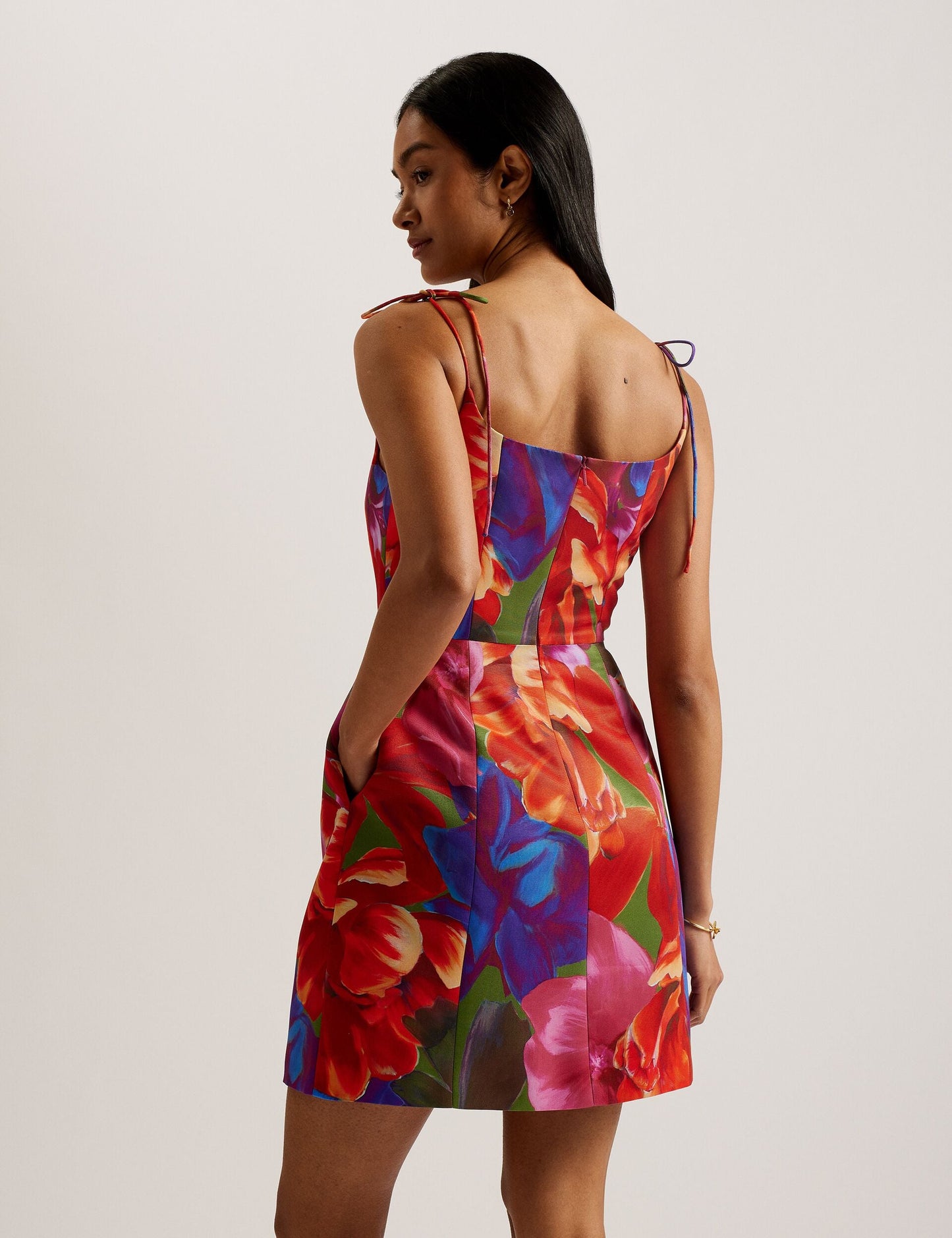 Printed Fitted Bodice Mini Dress
