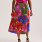 Printed Wrap Midi Skirt