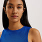 Printed Pleated Mini Dress with Knit Bodice