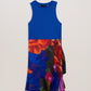 Printed Pleated Mini Dress with Knit Bodice