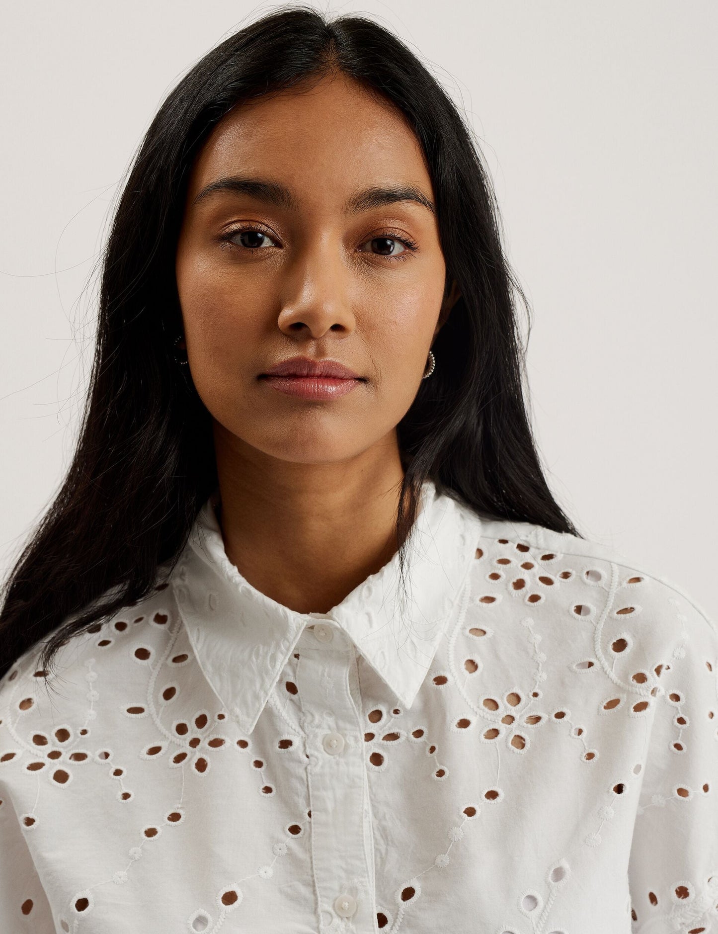 Broderie Cropped Shirt