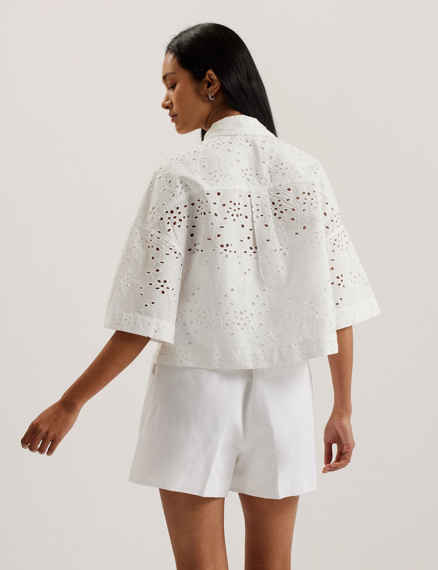 Broderie Cropped Shirt