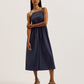 Squared Neck Strappy Cross Over Jumpsuit