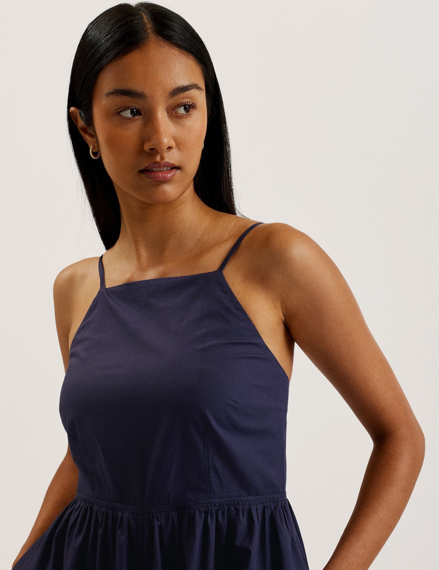 Squared Neck Strappy Cross Over Jumpsuit