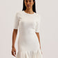 Pleated Hem Knitted Bodycon Mini Dress