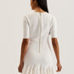 Pleated Hem Knitted Bodycon Mini Dress
