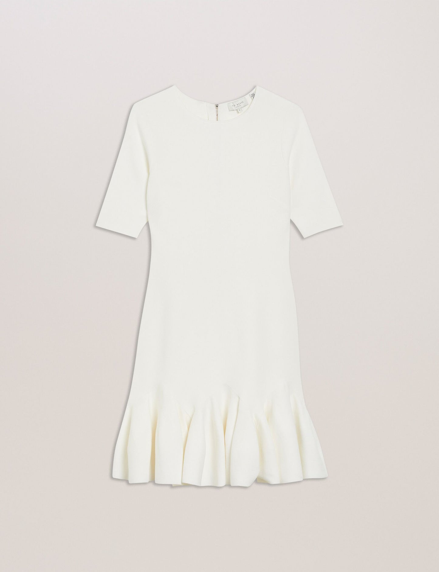 Pleated Hem Knitted Bodycon Mini Dress