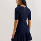 Pleated Hem Knitted Bodycon Mini Dress