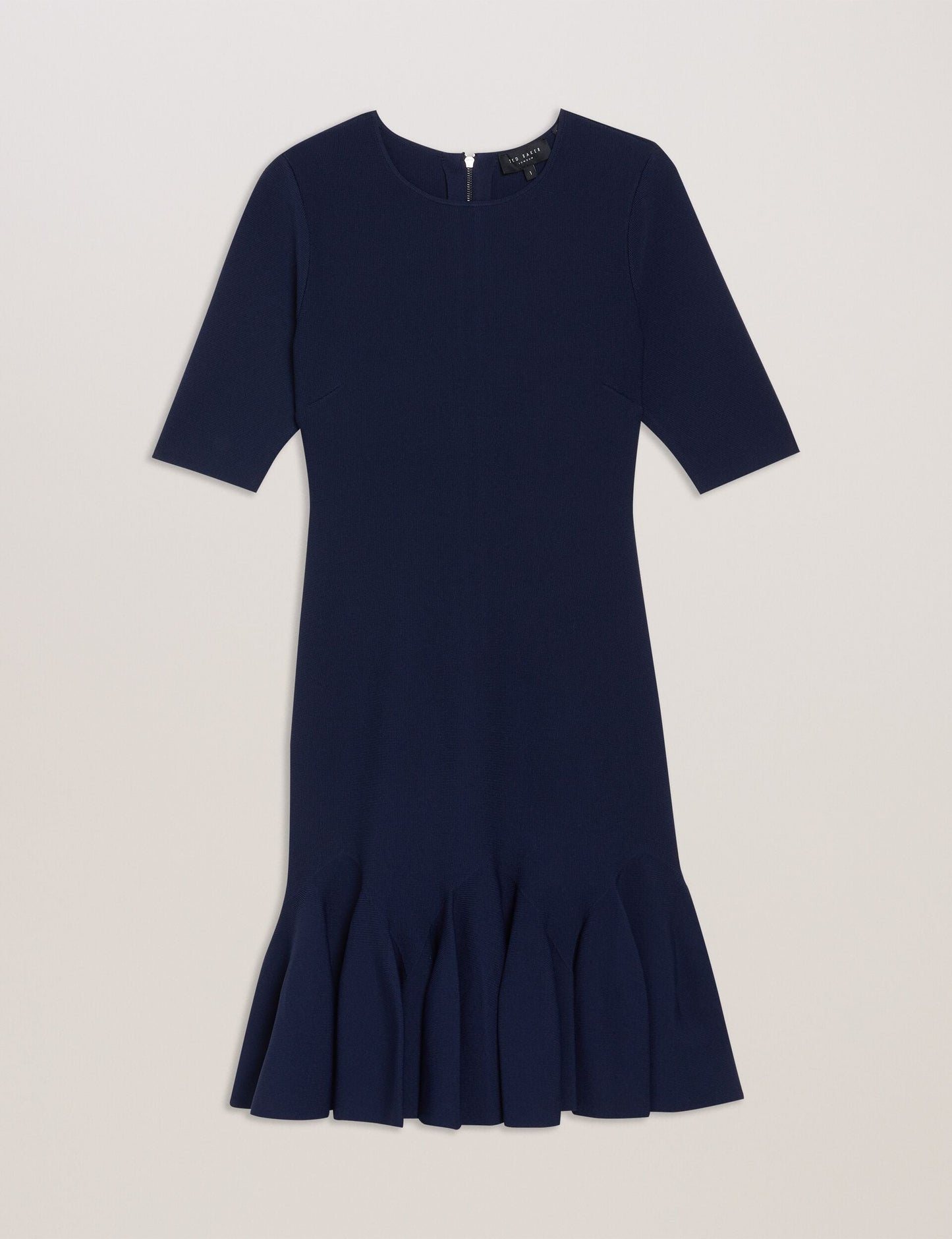 Pleated Hem Knitted Bodycon Mini Dress
