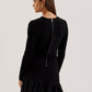 Flounce Hem Long Sleeve Knitted Mini Dress