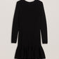 Flounce Hem Long Sleeve Knitted Mini Dress