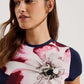 Placement Print Crew Neck Fitted T-Shirt